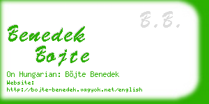 benedek bojte business card