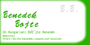 benedek bojte business card